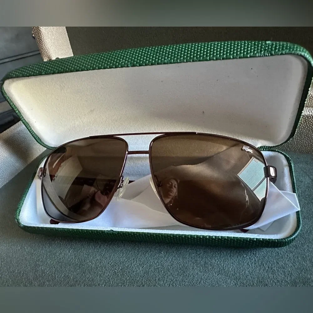 Lacoste brown and red sunglasses for men Lacoste L162S – Unworn & Stylish
